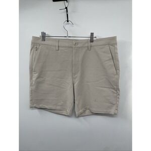 True Classic Chino Shorts Mens 36 Khaki Cotton Stretch Slash Pockets Casual NWOT